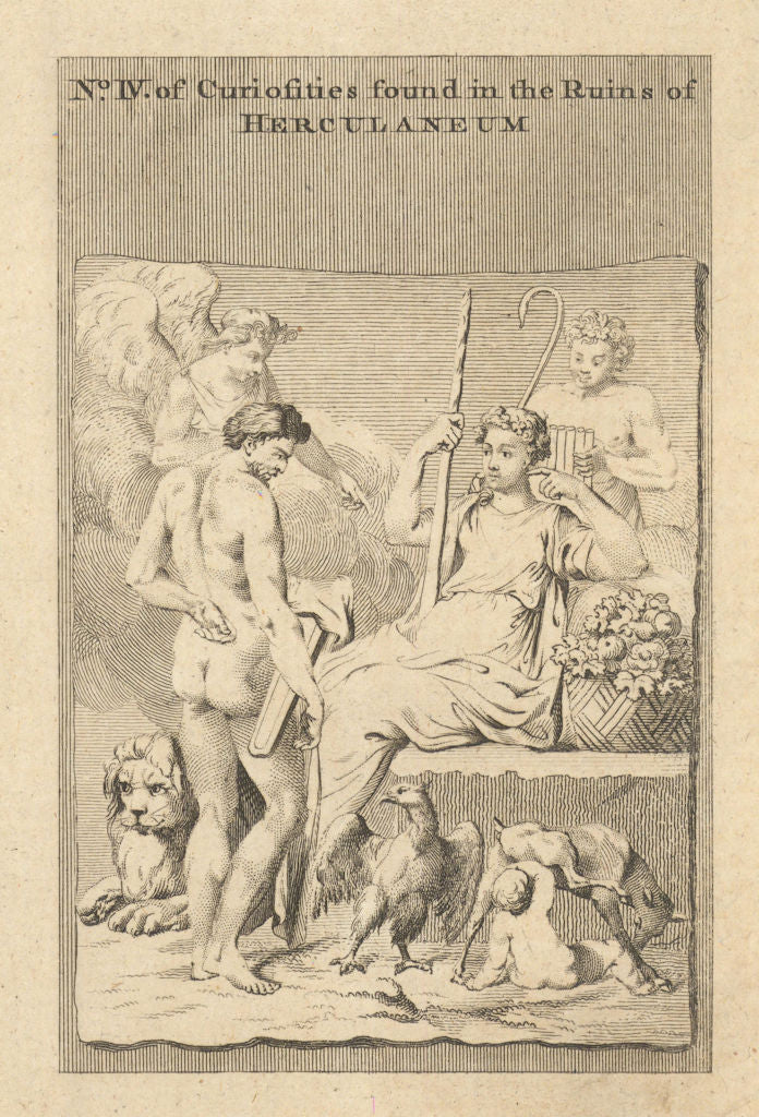 Curiosities found in the Ruins of Herculaneum. Hercules & Telephus 1773 print